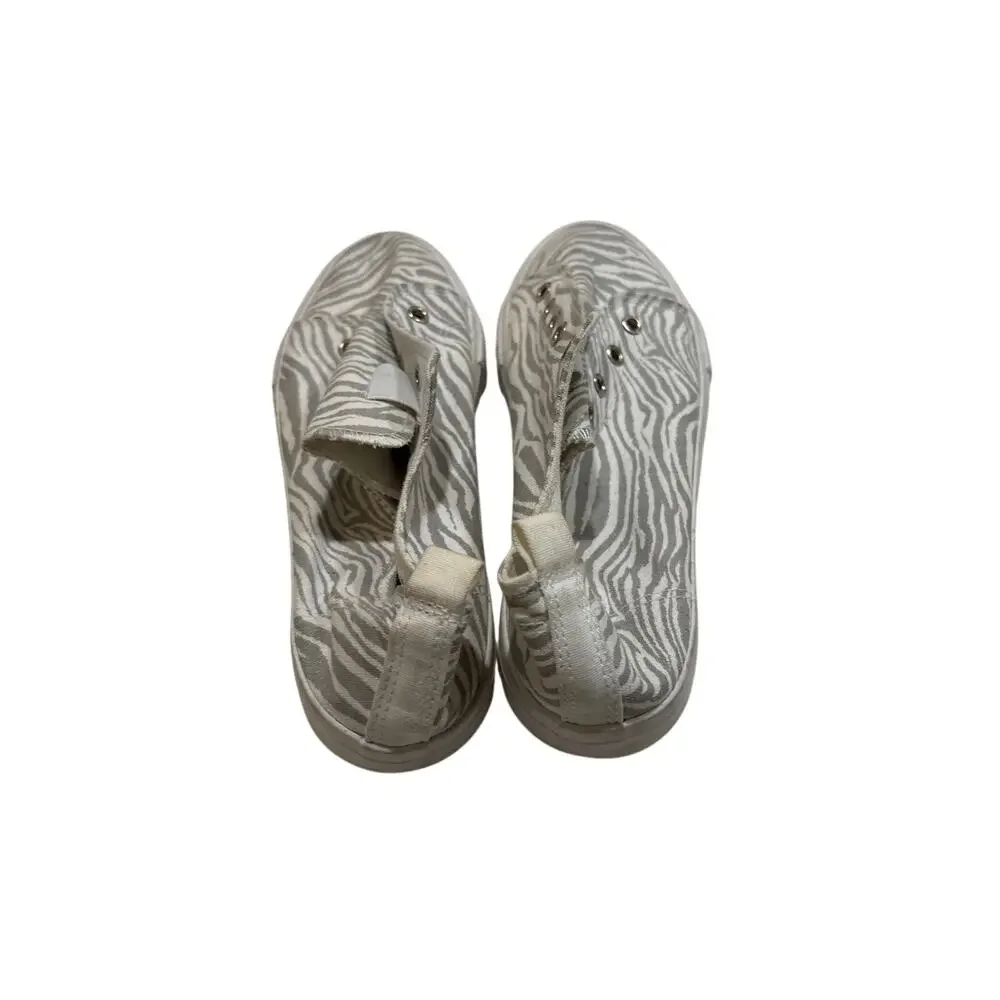 Serra Women’s Zebra Print Canvas Slip-On Sneakers Memory Foam Size 8
